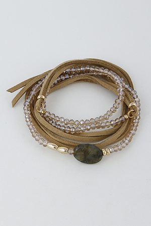 String Bracelet With Beads And Stone